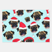 Pug kerstcadeaupapier inpakpapier vel (Voorkant 3)