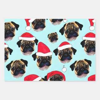 Pug kerstcadeaupapier inpakpapier vel