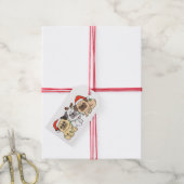 Pug-kerstdieren Cute Dogs Holiday Cadeaulabel (Met Touw)