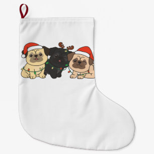 Pug-kerstdieren Cute Dogs Holiday Grote Kerstsok