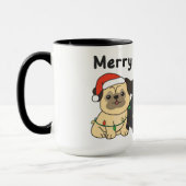 Pug-kerstdieren Cute Dogs Merry Kerstmis Mu Mok (Links)