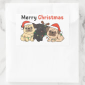 Pug-kerstdieren kotterhonden Merry Sticker (Tas)