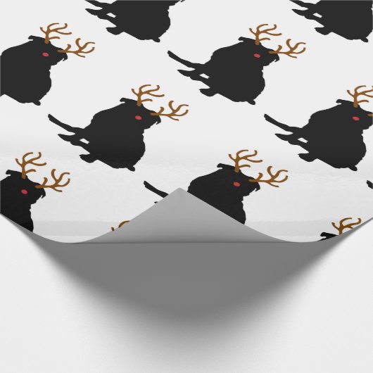 Pug-kerstinpakpapier Cadeaupapier (Hoek)