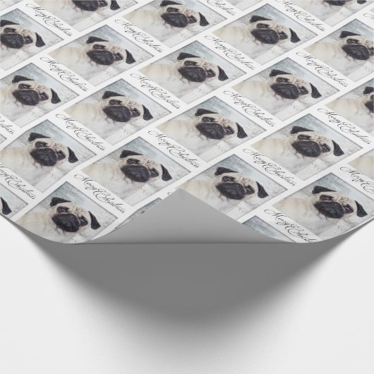 Pug-kerstinpakpapier Cadeaupapier (Hoek)