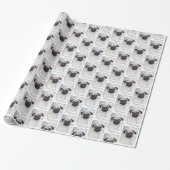 Pug-kerstinpakpapier Cadeaupapier (Uitgerold)