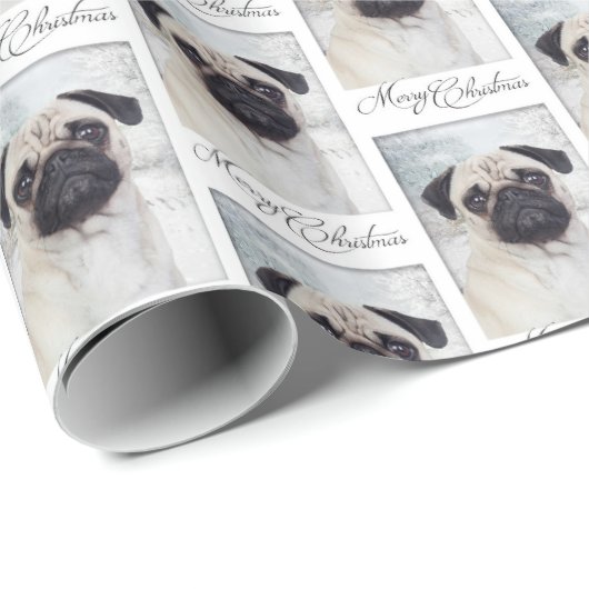 Pug-kerstinpakpapier Cadeaupapier (Rol Hoek)