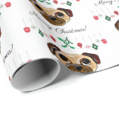 Pug-kerstinpakpapier Cadeaupapier (Rol Hoek)