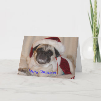 Pug Kerstkaart Feestdagen Kaart
