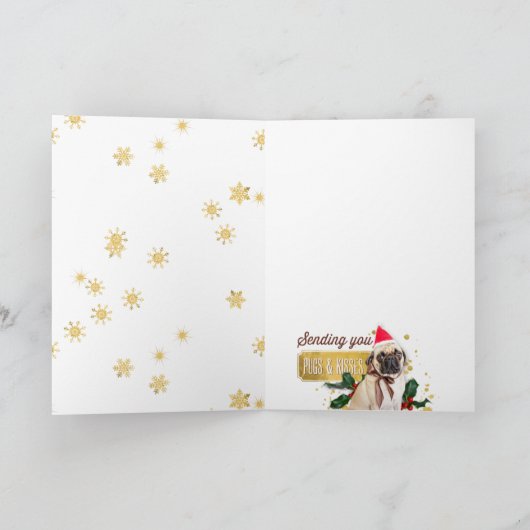 Pug Kerstkaart Feestdagen Kaart (Binnen)