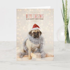 Pug Kerstkaart Feestdagen Kaart