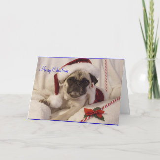 Pug-kerstkaart Feestdagen Kaart