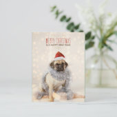 Pug Kerstkaart Feestdagenkaart (Staand voorkant)