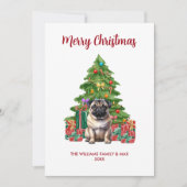 Pug-kerstkaart Feestdagenkaart (Voorkant)