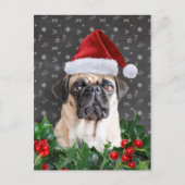 Pug-kerstkaart Feestdagenkaart (Voorkant)