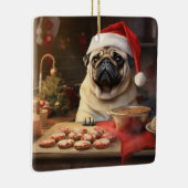 Pug Kerstkoekjes Feestelijke vakantie Keramisch Ornament (Rechts)