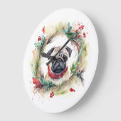 Pug Kerstkrans Feestelijke Pup Grote Klok (Hoek)