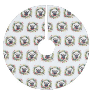 Pug Kerstkrans Feestelijke Pup Kerstboom Rok