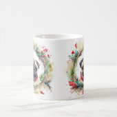 Pug Kerstkrans Feestelijke Pup Koffiemok (Center)