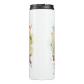 Pug Kerstkrans Feestelijke Pup Thermosbeker (Achterkant)