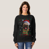 Pug Kerstlamlights Santa Hat Dog Ugly Sweater (Voorkant volledig)