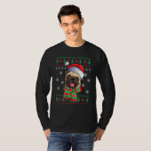 Pug Kerstlamlights Santa Hat Dog Ugly Sweater T-shirt (Voorkant volledig)
