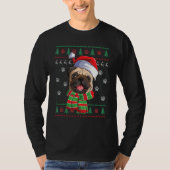 Pug Kerstlamlights Santa Hat Dog Ugly Sweater T-shirt (Voorkant)