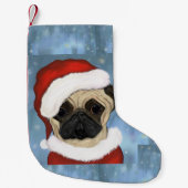 Pug Kerstman Kleine Kerstsok (Voorkant)