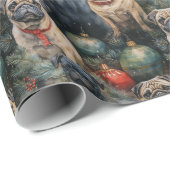 Pug Kerstmis Cadeaupapier (Rol Hoek)