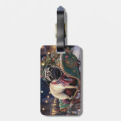 Pug Kerstmis Feestelijk Seizoen Bagagelabel (Achterkant verticaal)