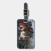 Pug Kerstmis Feestelijk Seizoen Bagagelabel (Voorkant verticaal)