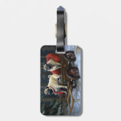 Pug Kerstmis Feestelijk Seizoen Bagagelabel (Achterkant verticaal)