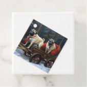 Pug Kerstmis Feestelijk Seizoen Bedankjes Labels (In situ)