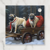 Pug Kerstmis Feestelijk Seizoen Bedankjes Labels (Achterkant)