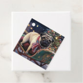 Pug Kerstmis Feestelijk Seizoen Bedankjes Labels (In situ)