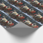 Pug Kerstmis Feestelijk Seizoen Cadeaupapier (Hoek)