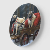 Pug Kerstmis Feestelijk Seizoen Grote Klok (Hoek)