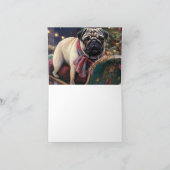 Pug Kerstmis Feestelijk Seizoen Kaart (Binnen)