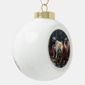 Pug Kerstmis Feestelijk Seizoen Keramische Bal Ornament (Links)