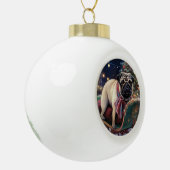 Pug Kerstmis Feestelijk Seizoen Keramische Bal Ornament (Links)