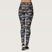 Pug Kerstmis Feestelijk Seizoen Leggings (Achterkant)