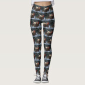 Pug Kerstmis Feestelijk Seizoen Leggings (Voorkant)