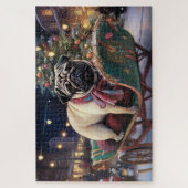 Pug Kerstmis Feestelijk Seizoen Legpuzzel (Verticaal)