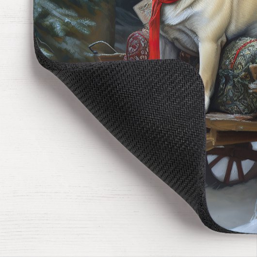 Pug Kerstmis Feestelijk Seizoen Muismat (Hoek)