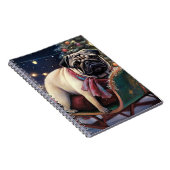 Pug Kerstmis Feestelijk Seizoen Notitieboek (Rechterzijde)