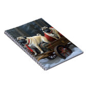 Pug Kerstmis Feestelijk Seizoen Notitieboek (Rechterzijde)