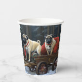 Pug Kerstmis Feestelijk Seizoen Papieren Bekers (Voorkant)