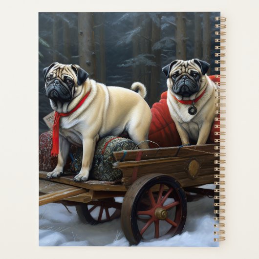 Pug Kerstmis Feestelijk Seizoen Planner (Achterkant)