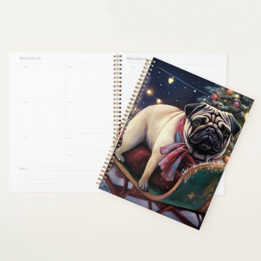 Pug Kerstmis Feestelijk Seizoen Planner (Display)