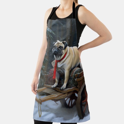 Pug Kerstmis Feestelijk Seizoen Schort (Insitu)