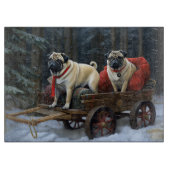Pug Kerstmis Feestelijk Seizoen Snijplank (Voorkant)
